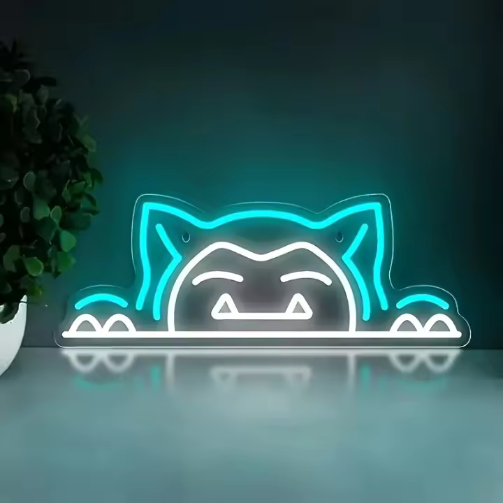 Ilumina Tu Habitación Con Luz LED Neón De Gato Cartoon Decoración Colorida Para Dormitorio Y Juguetería Regalo Para Cumpleaños De Niños - 1