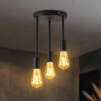 Lámpara Colgante Vintage De 3 Luces E27 Soporte Semi-Enchufe Para Techo Moderno Para Dormitorio Sala De Estar Pasillo - details 2