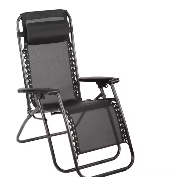 Silla plegable gravedad cero tumbona ajustable sillón reclinable con reposacabeza gravedad, medida 165x65x110 peso 6kilos cero para playa, jardín, terraza, patio - 1