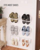 Zapatero plegable para montaje en Par, paquete de 4, estante  Blanco - details 1