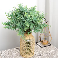 6pcs Eucalipto Artificial Verde Para Decoración De Hogar Boda Navidad Mesa DIY Hojas De Planta Falsa De Plástico - details 0
