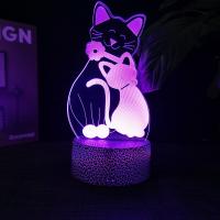Lámpara De Noche LED 3D Ilusión De Queso Gato 16 Colores Auto Gradiente Con Interruptor Táctil Y USB Regalo Para Niños - details 8