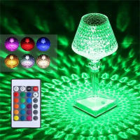 Lámpara De Mesa Recargable De Cristal Con Luz Cambiante Protección Para Los Ojos Decoración Para El Hogar Y Dormitorio Luz Nocturna Táctil - details 1