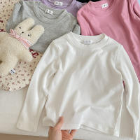 Camiseta De Algodón Para Niños Y Niñas Con Manga Larga En 9 Colores Estilo Casual Solido Base Coat Ropa De Ocio Unisex - details 4