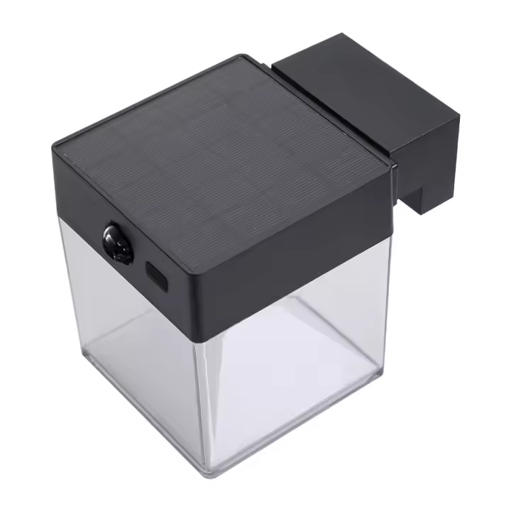Aplique Solar Cuadrado 4W 500Lm 3CCT Sensor Movimiento Panel Policristalino Batería Litio Negro EDM - 1