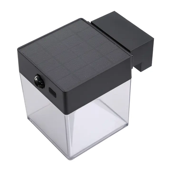 Aplique Solar Cuadrado 4W 500Lm 3CCT Sensor Movimiento Panel Policristalino Batería Litio Negro EDM - 1