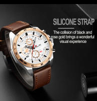 Reloj De Pulsera De Cuero Negro 46mm Estilo Militar Grande Movimiento De Cuarzo Con Calendario Decorativo Resistentes Al Choque Y Agua Para Hombre - details 8