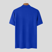 Camiseta De Hombre 2024 Estilo Coreano Casual Con Cuello Alto Y Mangas Cortas Para Verano Moda Streetwear Tejido Poliéster Y Spandex - details 8