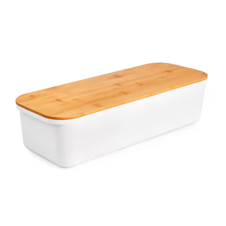 IBILI - Panera Baguette con Tabla de Corte Incorporada en Bambú. Blanco - 1