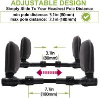 Retractable Headrest, Car Seat Side Headrest Car Headrest, Leather Headrest, Car Seat Side Headrest for Adults Children, Retractable Car Headrest Black - details 3