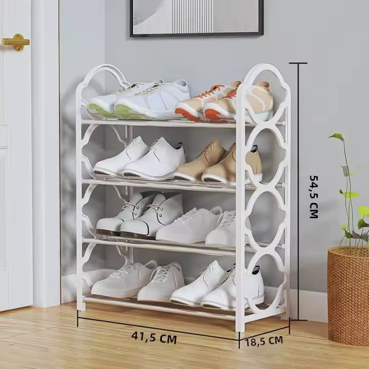 Estante Multi-Nivel Para Zapatos 4 Capas Portátil Anti-Polvo Organizador De Armario Para Dormitorio Y Puerta Armario De Zapatos - 1