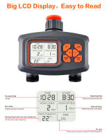 Temporizador De Agua Bidireccional RainSeer Con Pantalla LCD Impermeable IP65 Controlador Automático Para Riego De Jardín - details 2