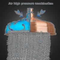 Cabezal de ducha de cobre, diámetro de 20cm (8 pulgadas), cabezal de ducha fijo de alta presión con cabezal de ducha de ángulo ajustable Cabezal de ducha de lluvia-Oro - details 0