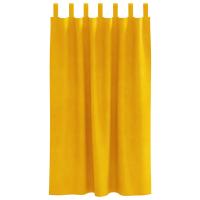 Cortinas Opacas vidaXL con Lazos de Colgar 2 pcs Amarillo Mostaza Terciopelo - details 2