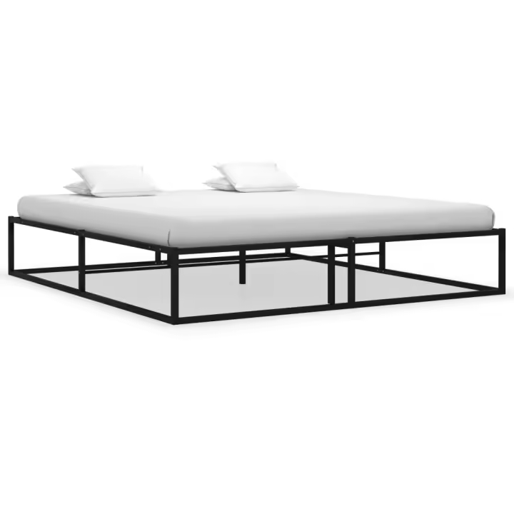 Estructura de cama sin colchón metal negro 160x200 cm - 1