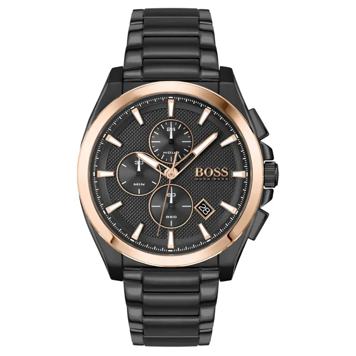 Reloj Hugo Boss de Hombre Analogico Cuarzo Negro Brazalete 1513885, Diámetro 46MM - 1