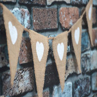 Bandera Vintage De Corazón En Lona Para Decoración De Fiesta Navidad Cumpleaños Boda Festival Ensamblaje Manual Sin Personalización - details 2