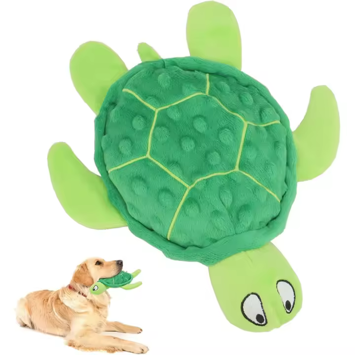 Tortuga Marina chirriante para Perros Pequeños, duradero, sin relleno, Interactivo, para aliviar la ansiedad y la dentisión, Green. - 1
