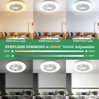 Aigostar ventilador de techo con luz silencioso, Ventilador con Luz Lámpara LED con temporizador, función de memoria, ajuste de brillo y temperatura de color, Motor DC (ahorro de energía), Blanco - details 4