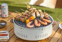 Parrilla De Carbón Portátil Sin Humo Para Barbacoa Pequeña Mesa Redonda Antideslizante Anticorrosión Para Camping Picnic Jardín - details 7