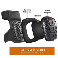 2 Piezas De Protección Para Rodillas Profesionales Con Almohadilla De Goma Y Correas Fuertes Para Trabajo Y Construcción - details 1