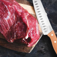 Cuchillo de chef de acero inoxidable, cuchillo de cocina profesional multiusos para cortar carne y verduras de 29cm de largo. - details 0