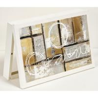 Cuadroexpres - Tapa de Contador Pintada a Mano, Rústica, en Marrón y Blanco, con Relieve Plata, 37x22x4 cm (41x26x6 medida exterior) Con tornillos y tacos para colocar en la pared. Moderna, 100% Original, Muy Decorativa. Con Relieve. Fabricada en España - details 0