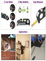 Nivel Láser Versátil Con Cinta Métrica De 8FT 2.5M Y Regla Métrica Herramienta De Línea Cruzada Láser Para Múltiples Usos - details 2