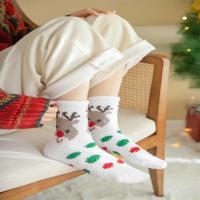 7 Pares De Calcetines De Navidad De Poliéster Coral Suaves Y Agradables Para Mujer Con Diseños De Santa Cielo Y Esquimales Regalo De Invierno Para Niña - details 3