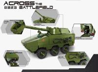 Juego De Construcción Educativo Serie Militar Tráiler De Transporte De Vehículos Blindados Leopardo Y Tanque T64 Bloques MOC Para Niños - details 7