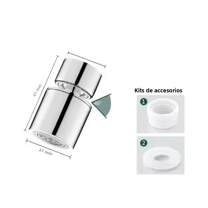 Nueva Tapa De Grifo De Cocina Con Filtro Y 2 Modos Cabeza De Rociador Ajustable 360° Rotatoria Anti-Afluencia Para Fregadero Aerator - 1