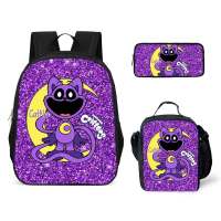 Set De Tres Piezas Buzo Antigua Con Estampado De Gato Cartoon Cuerda De Hombro Curvada Ajustable Bolsa Mensajera De Malla De Alta Capacidad Impermeable - details 7
