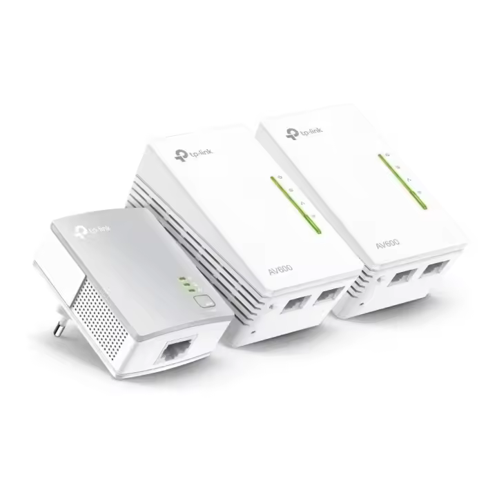 TP-Link TL-WPA4220T KIT - Extensor Universal de Cobertura Wi-Fi AV600+AC300, 5 Puertos, Cable Ethernet (3-Pack) - 1