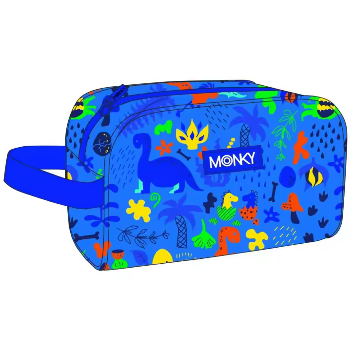 Neceser Monky Dinos 21cm Producto Oficial, Producto Escolar Para Niños y Niñas - 1