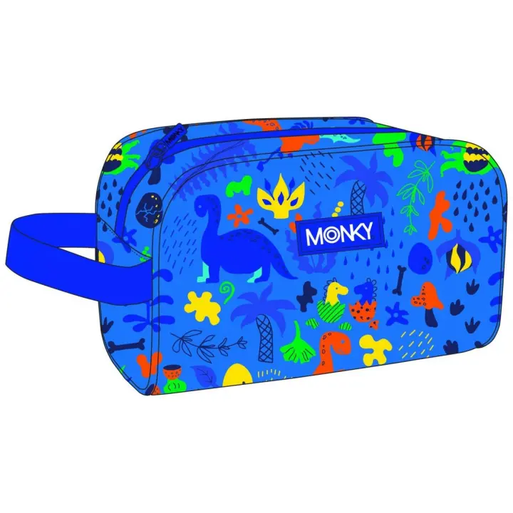 Neceser Monky Dinos 21cm Producto Oficial, Producto Escolar Para Niños y Niñas - 1