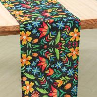 Mantelazul Colorido Con Flores Mexicanas Fiesta De La Muerte Lino Decoración De Mesa Para Cocina Fiesta Banquete - details 5