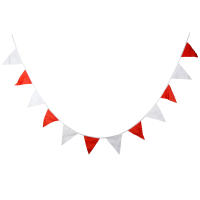 Bandeja De Fiesta Temática Del Carnaval En Tela Roja Y Blanca Para Decoración De Cumpleaños Circo Con Bandera De Triángulos - details 1