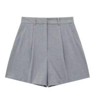 Traza Elegante Conjunto De Pantalones Solids Para Mujer Verano 2024 Sin Mangas Cuello En V Botones Vestido Top + Shorts De Cintura Alta Vintage - details 13