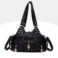 Bolso De Hombro Vintage Yogodlns Para Mujer En Cuero PU Suave Gran Capacidad Bolso De Mano Moda Con Manija De Color Stitching - details 24