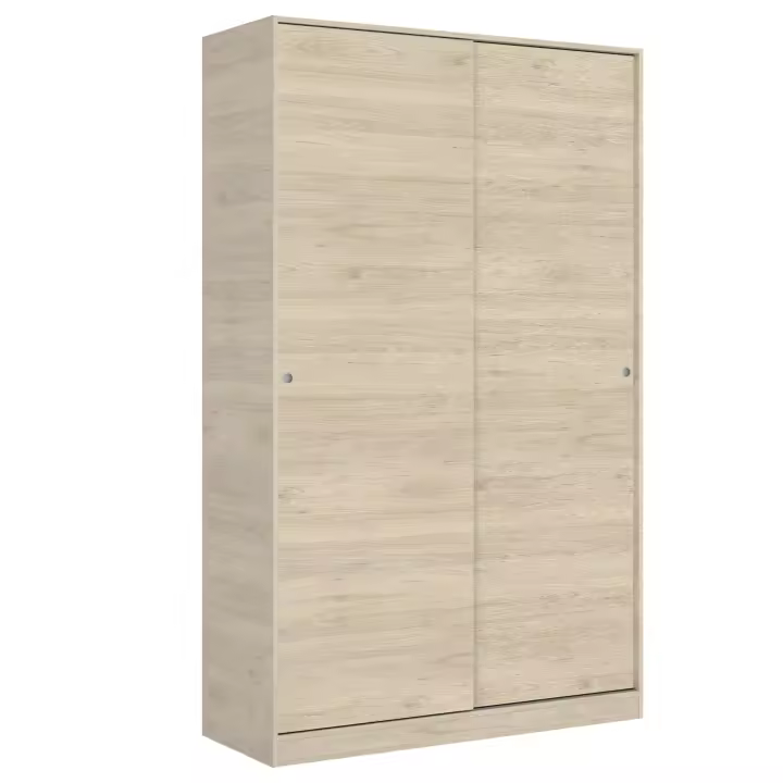 Armario 2 Puertas Corredera Plus 120 cm Natural - Ropero Deslizante 204x120x50 cm Armario para dormitorio - Fabricado en España - Melamina Alta calidad - Somnia Descanso - 1
