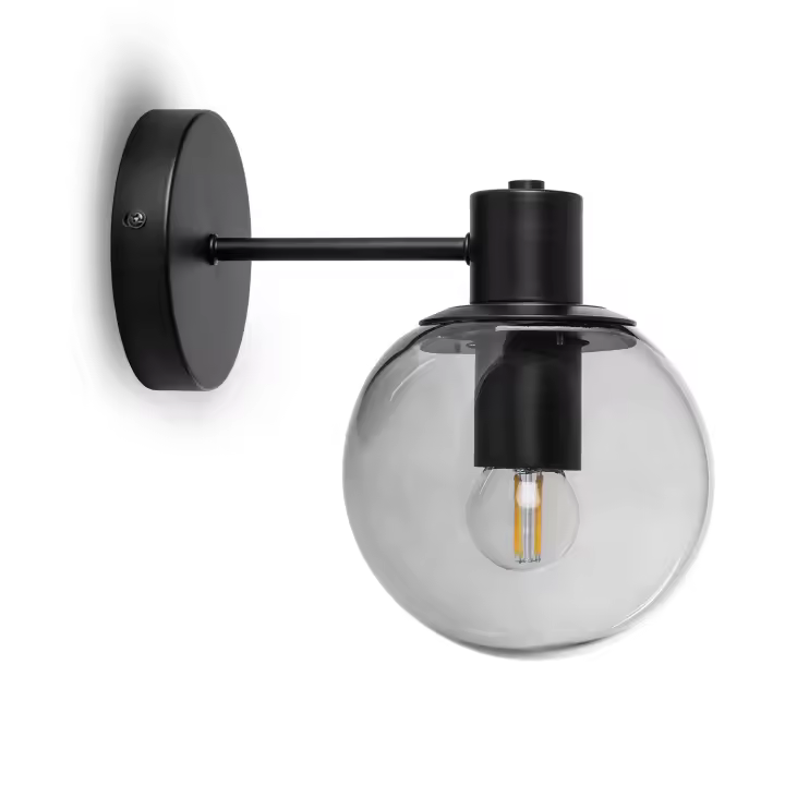 Ledkia Lámpara de Pared Exterior Metal y Cristal Yanbu Negro - 1