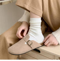 Calcetines De Mujer Estilo Retro Breves De Color Sólido Casual Transpirables Para Otoño E Invierno Suaves Y Cómodos - details 4