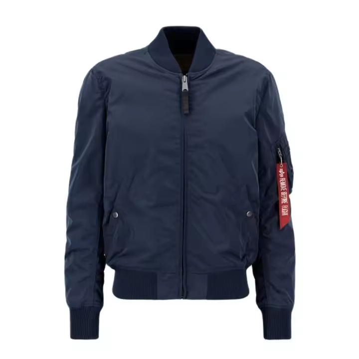Chaqueta Bomber MA-1 TT, Marca Alpha Industries, Color Azul, Variedad de Talla, Para Hombre - Diseño de Aviador - 1