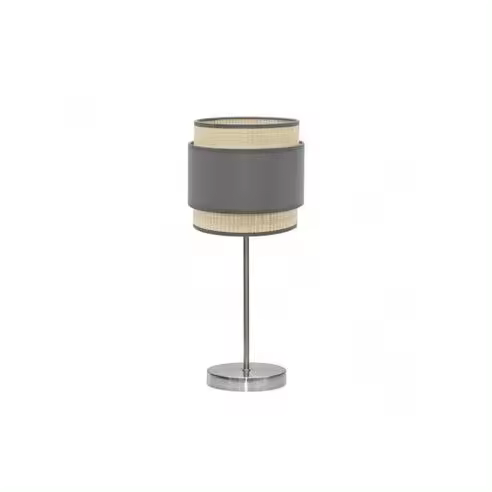 FABRILAMP Lámpara de Sobremesa Kandy 1xe14 Natural/Gris 45x18x18 Cm - Diseño Moderno - 1