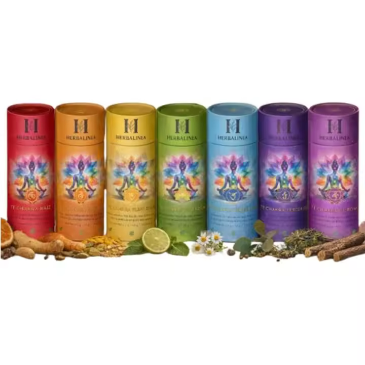 Pack 7 Tés de Chakras | Infusiones Naturales en Pirámides | Ritual de Bienestar Diario | Sabores Herbales Premium - 1