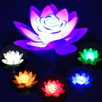 Lámpara Flotante De Loto Falso Con LED Para Piscina Y Jardín Lámpara Subacuática Autónoma Para Paisaje Micro Flores Flotantes - details 1