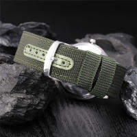 Reloj De Cuarzo Para Hombre Negro Con Correa De Nylon Militar Deportiva Moda Cuadro De Numeros Arábigos Clavija De Hebilla - details 13