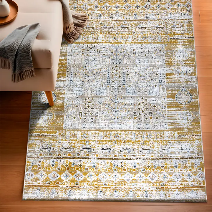 RUGURA - Alfombra Vintage Étnica - Alfombra salón, habitación, pasillo, dormitorio - Estilo nórdico, moderno, contemporáneo, mediterráneo - 1