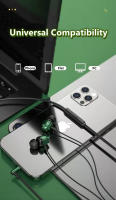 Auriculares magnéticos con cable para Gamer, cascos de Metal verde, estéreo de graves HiFi, 3,5mm, AUX o tipo C, micrófono HD, cancelación de ruido, uso cómodo - details 11