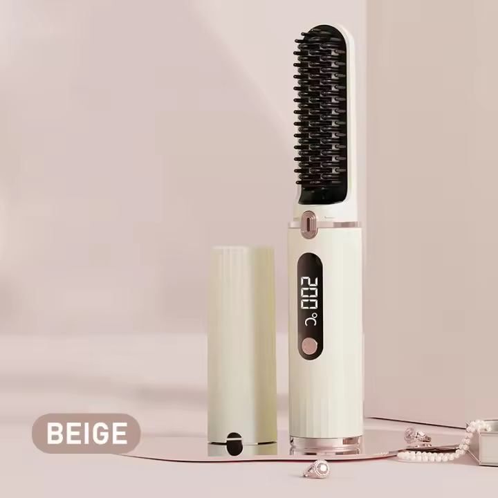 Wireless Negative Ion Straight Hair Comb For Home Travel Portable Electric Heating Anti-scalding Hair Straightener For Women - 1